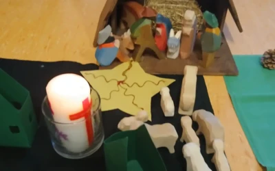 Legeübung zu Weihnachten der Blumengruppe